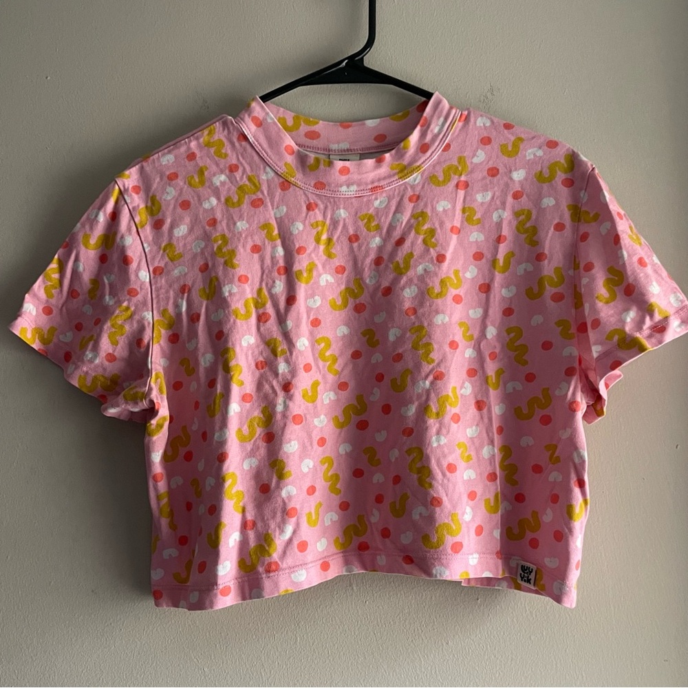 Lucy and Yak Confetti Crop Short Sleeve Shirt - Picture 2 of 7